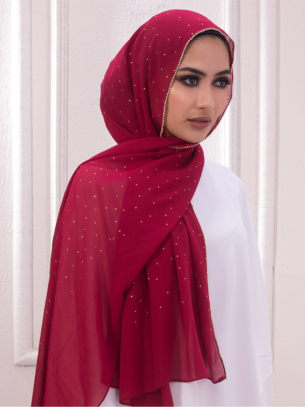 Chain Stone Chiffon Georgette Hijab